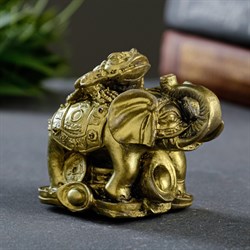 Статуэтка "Слон  на деньгах" состаренное золото - фото 82885