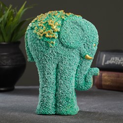 Статуэтка "Слон из цветов" бирюзовый с позолотой - фото 82887