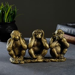 Статуэтка "3 шимпанзе на ветке" - фото 82934