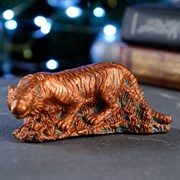 Статуэтка "Тигр на охоте" окисленная медь