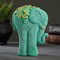 Статуэтка "Слон из цветов" бирюзовый с позолотой - фото 82887
