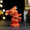 Фигура "Дракон с мешком подарков" красный с позолотой - фото 95511